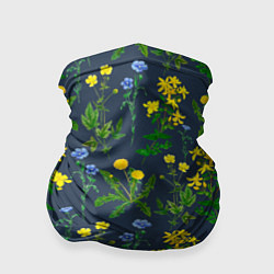 Бандана-труба Одуванчики и другие полевые цветы - ботанический п, цвет: 3D-принт