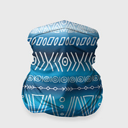 Бандана-труба Узор в стиле бохо на синем фоне, цвет: 3D-принт