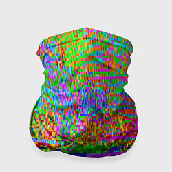 Бандана-труба Пиксельный глитч-арт паттерн, цвет: 3D-принт