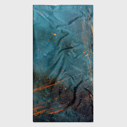 Бандана-труба Абстрактная тёмно-синяя краска с оранжевыми мазкам, цвет: 3D-принт — фото 2