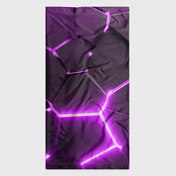 Бандана-труба Фиолетовые неоновые геометрические плиты, цвет: 3D-принт — фото 2