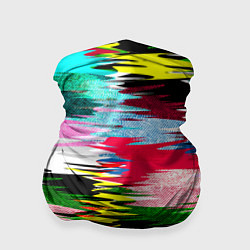 Бандана-труба Абстрактный многоцветный неоновый узор, цвет: 3D-принт