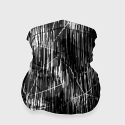Бандана-труба Черно-белые штрихи, зигзаг, цвет: 3D-принт