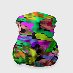 Бандана-труба Разноцветный клетчатый камуфляж, цвет: 3D-принт