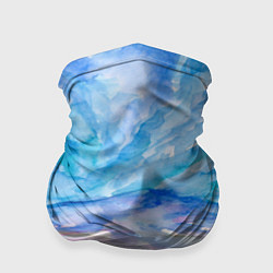 Бандана-труба Заснеженный пейзаж акварель, цвет: 3D-принт
