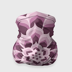 Бандана-труба Цветочный узор в розовых тонах, цвет: 3D-принт