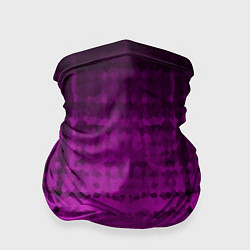 Бандана-труба Абстрактный мозаичный черно - пурпурный узор, цвет: 3D-принт