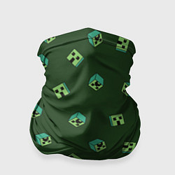 Бандана-труба Minecraft - зеленые лица, цвет: 3D-принт