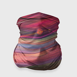 Бандана-труба Розово-оранжевый абстрактный песок, цвет: 3D-принт