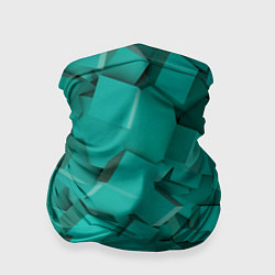 Бандана-труба Абстрактные сине-зелёные кубы, цвет: 3D-принт