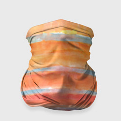 Бандана-труба Оранжевые полосы акварель, цвет: 3D-принт