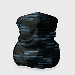 Бандана-труба Чёрные и синие блоки во тьме, цвет: 3D-принт