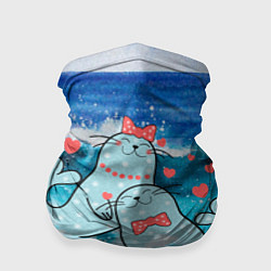Бандана-труба Тюлени любви в море, цвет: 3D-принт