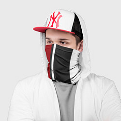 Бандана-труба Красные, белые, чёрные полосы, цвет: 3D-принт — фото 2