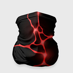 Бандана-труба Красные неоновые трещины, цвет: 3D-принт