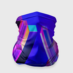 Бандана-труба Синие и розовые прямоугольники, цвет: 3D-принт