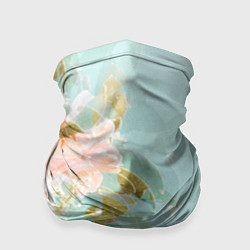 Бандана-труба Светло-синий цветочный паттерн, цвет: 3D-принт