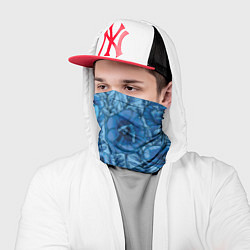 Бандана-труба Синие цветы, цвет: 3D-принт — фото 2