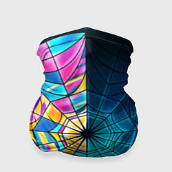 Бандана-труба Уэнсдей - окно ночной витраж - текстура зерна, цвет: 3D-принт