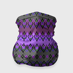 Бандана-труба Серо-фиолетовый этнический геометрический узор, цвет: 3D-принт