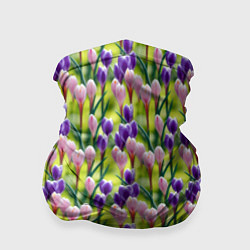 Бандана-труба Весенние крокусы, цвет: 3D-принт