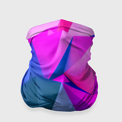 Бандана-труба Neon blue polygons, цвет: 3D-принт