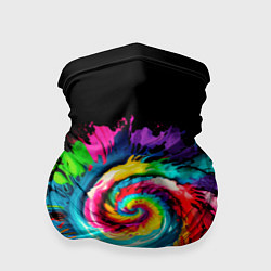 Бандана-труба Тай-дай разноцветная спираль, цвет: 3D-принт