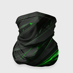Бандана-труба Черные объекты в зеленым свечением, цвет: 3D-принт