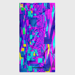 Бандана-труба Неоновые розовые и голубые светящиеся кубики, цвет: 3D-принт — фото 2