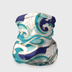 Бандана-труба Волны - паттерн - мода, цвет: 3D-принт