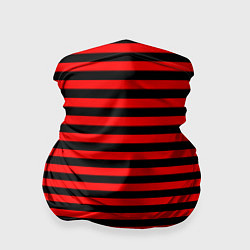 Бандана-труба Черно-красные полосы, цвет: 3D-принт