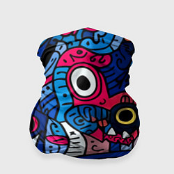 Бандана-труба Монстры в синем и розовом - нейросеть, цвет: 3D-принт