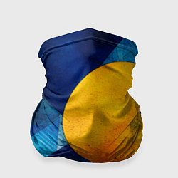 Бандана-труба Жёлтая и синяя геометрия, цвет: 3D-принт