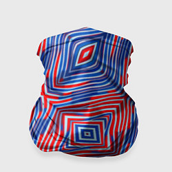 Бандана-труба Красно-синие абстрактные полосы, цвет: 3D-принт