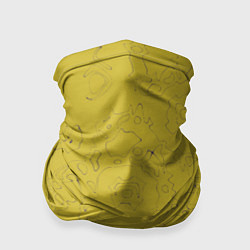 Бандана-труба Рябь - зеленовато-желтый и фиолетовый - узор Хуф и, цвет: 3D-принт
