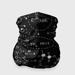 Бандана-труба Химические формулы на чёрном, цвет: 3D-принт