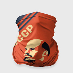 Бандана-труба Ленин на красном фоне, цвет: 3D-принт