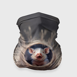 Бандана-труба Мордочка забавного поросёнка, цвет: 3D-принт