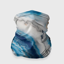 Бандана-труба Узор волна голубой океанический агат, цвет: 3D-принт