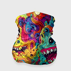 Бандана-труба Космические зубастые чудовища, цвет: 3D-принт