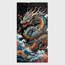 Бандана-труба Дракон на волнах в японском стиле арт, цвет: 3D-принт — фото 2