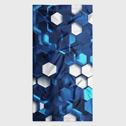 Бандана-труба Cyber hexagon Blue, цвет: 3D-принт — фото 2