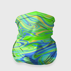 Бандана-труба Неоновая абстракция волны, цвет: 3D-принт