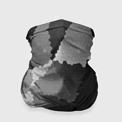Бандана-труба Мозаичный узор в серых оттенках, цвет: 3D-принт