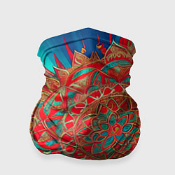 Бандана-труба Узор подсолнух, цвет: 3D-принт