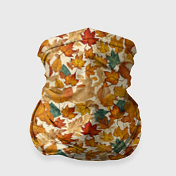 Бандана-труба Осенние листья узор, цвет: 3D-принт