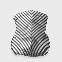 Бандана-труба Диагональные полосы чёрные на белом, цвет: 3D-принт