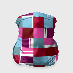 Бандана-труба Ретро квадраты вишнёвые, цвет: 3D-принт