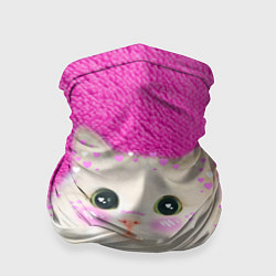 Бандана-труба Кот мем в сердечках, цвет: 3D-принт