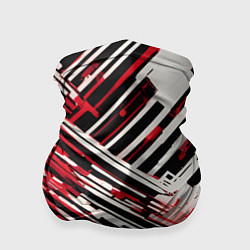 Бандана-труба Киберпанк линии белые и красные, цвет: 3D-принт